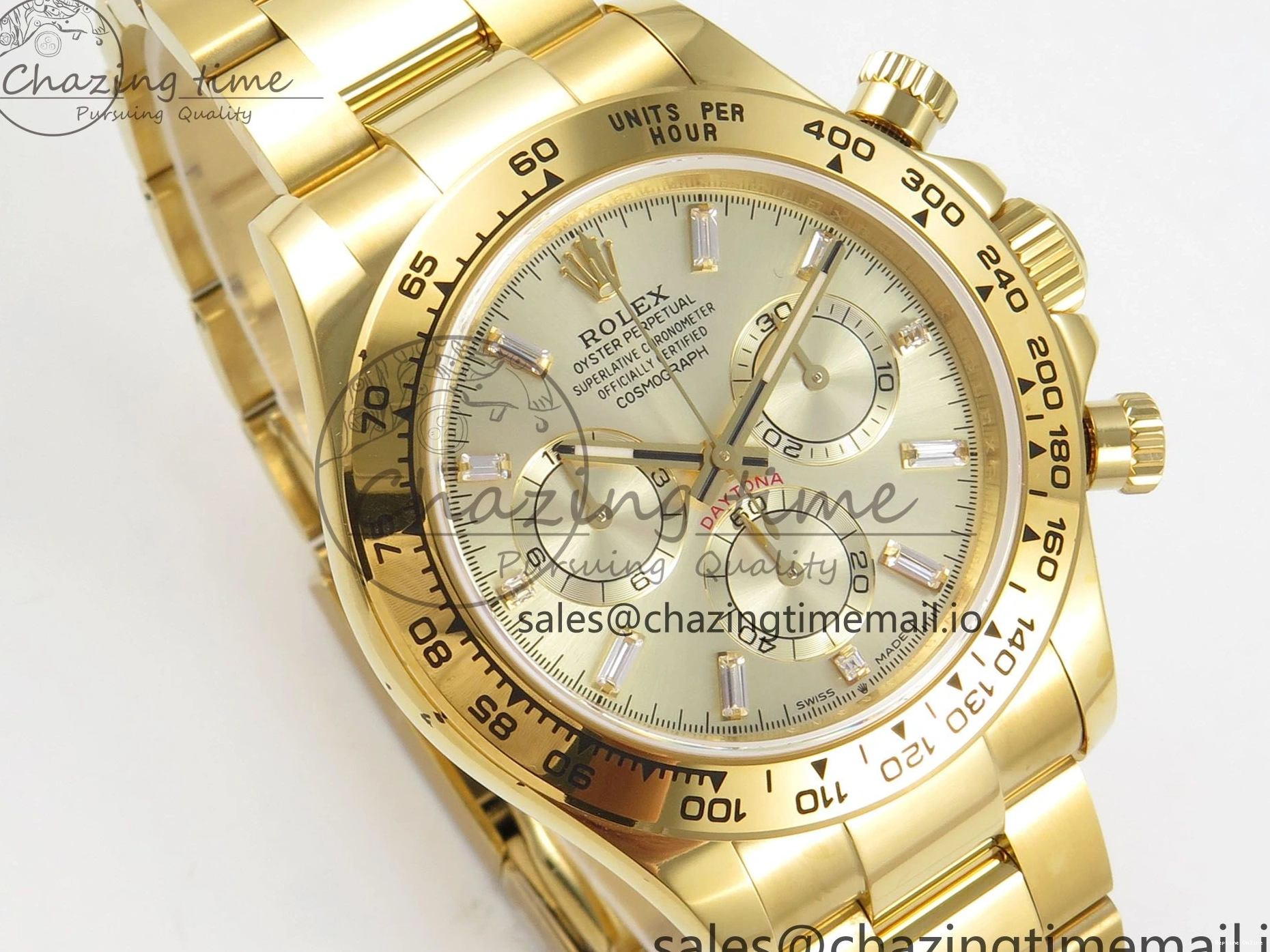 1228 Casual Daytona 126508 YG QF 1:1 Best Edition YG Dial Crystal Markers On YG Bracelet SH4131 V6 (Gain Weight) 305